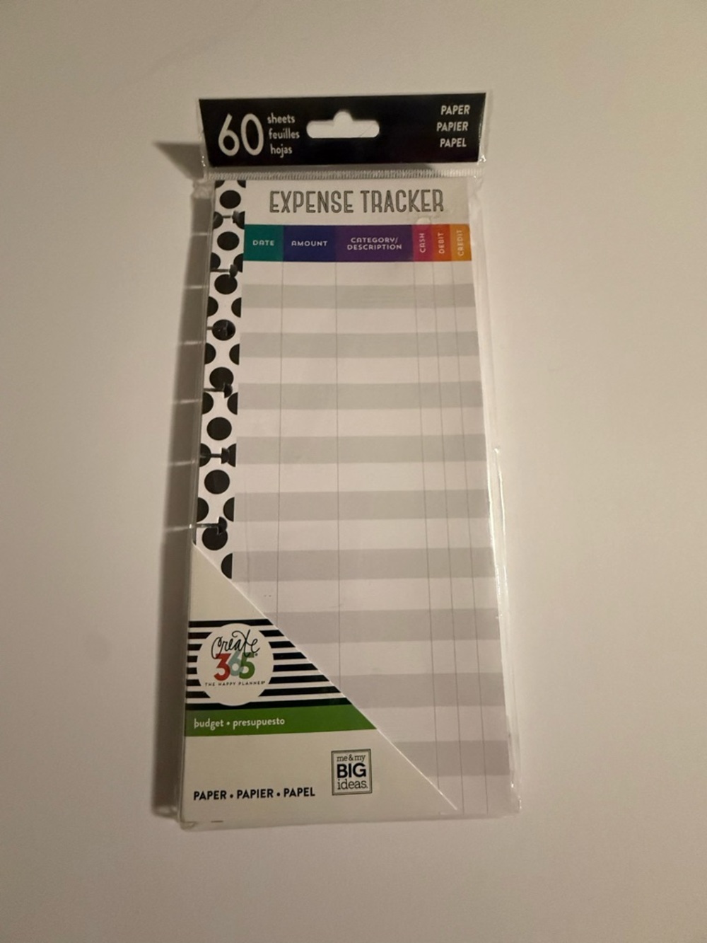 The Happy Planner Expense Tracker Notepad - White